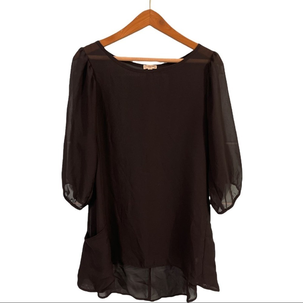 Lily White Black Sheer Cover Up Size Small